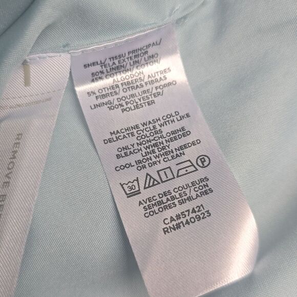 LOFT -1931 NWT Linen Sea Blue with Silver Metallic Threads Women's size 10 - Picture 5 of 8